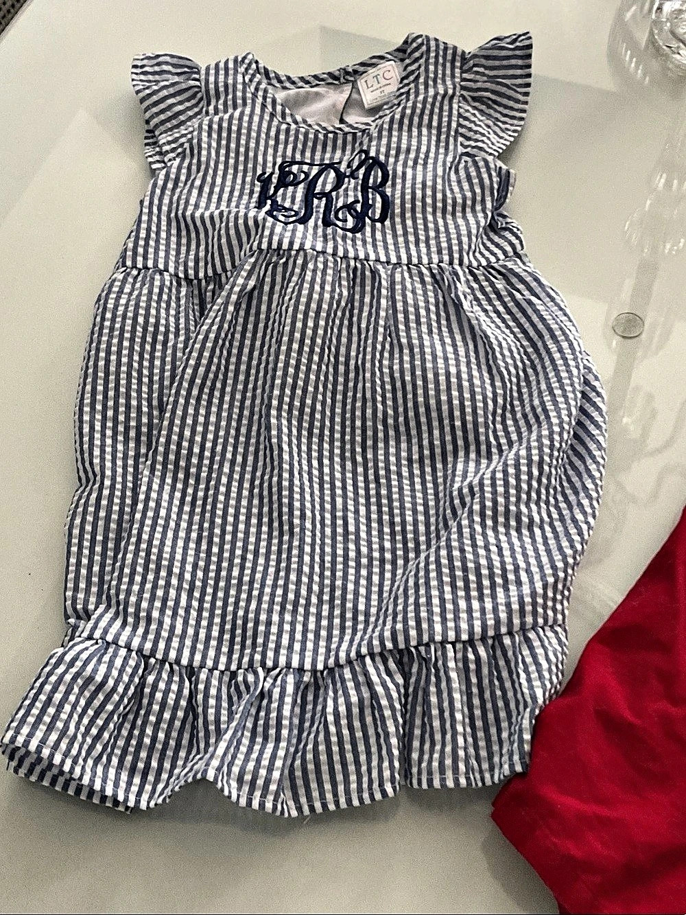 LTC Girls 3T Cotton Striped Dress Set